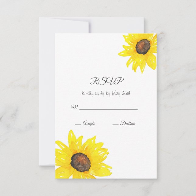 Aquarellblume RSVP Karte (Vorderseite)