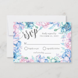 Aquarellblume Rustikale Hochzeitseinladung UAWG RSVP Karte