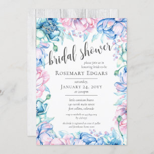 Aquarellblume Rustikales Bauernhaus Brautparty Einladung