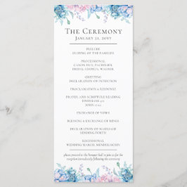 Aquarellblume & rustikales Holzhaus Hochzeit Programm