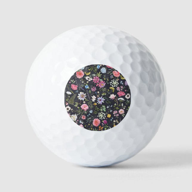 Aquarellblume: sanftes Sommermuster. Golfball (Vorderseite)