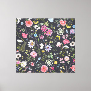 Aquarellblume: sanftes Sommermuster. Leinwanddruck