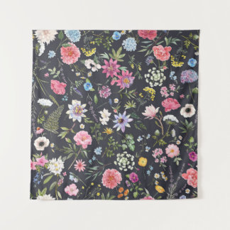 Aquarellblume: sanftes Sommermuster. Wandteppich