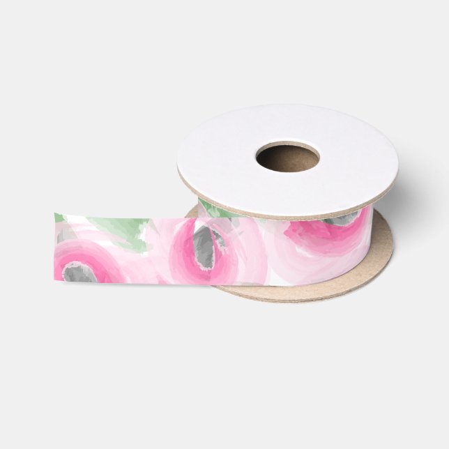 Aquarellblume Satinband (Spule)
