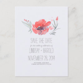 Aquarellblume Save the Date romantisch Ankündigungspostkarte