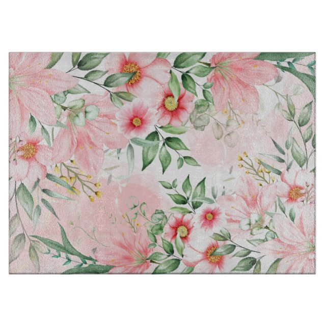 Aquarellblume Schneidebrett (Vorderseite)