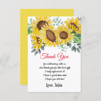 Aquarellblume, Sonnenblume, danke Karte