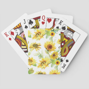 Aquarellblume Spielkarten