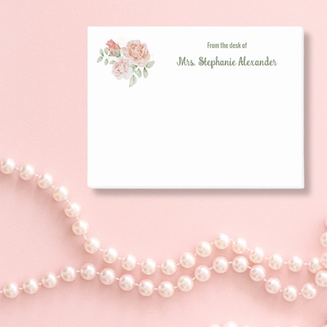 Aquarellblume, stilvoll vom Schreibtisch aus klebr Post-it Klebezettel (Von Creator hochgeladen)