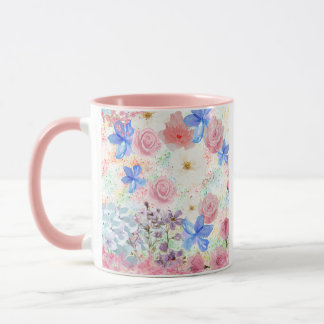 Aquarellblume Tasse - Romantik & Girl