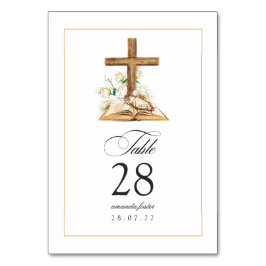 Aquarellblume Taufe/Christening/Dedication Tischnummer