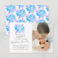 Aquarellblume Taufe Cross Baby Dedication