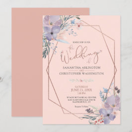 Aquarellblume Terra Cotta Rose Gold Hochzeit Einladung