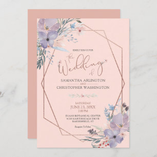 Aquarellblume Terra Cotta Rose Gold Hochzeit Einladung