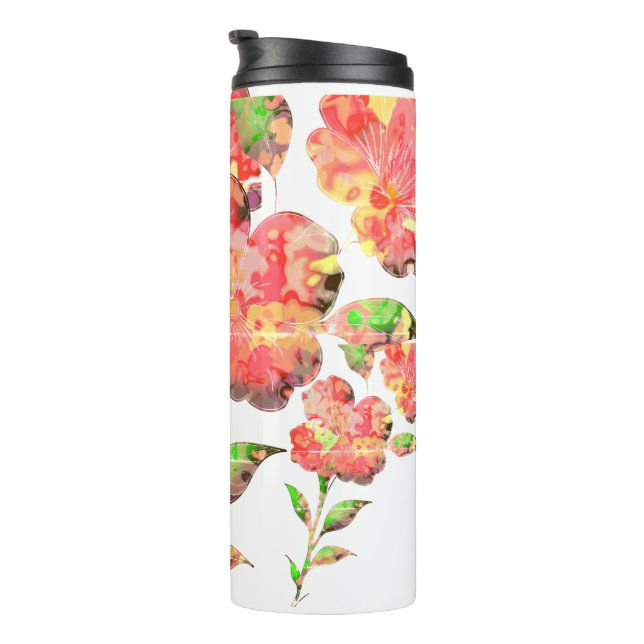 Aquarellblume Thermosbecher (Nach rechts gedreht)