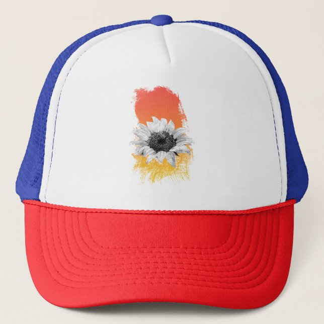 Aquarellblume Truckerkappe (Vorderseite)