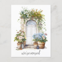 Aquarellblume Tür Wir bewegten neue Zuhause