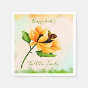 Aquarellblume und Bienensterpapier Napkin Serviette
