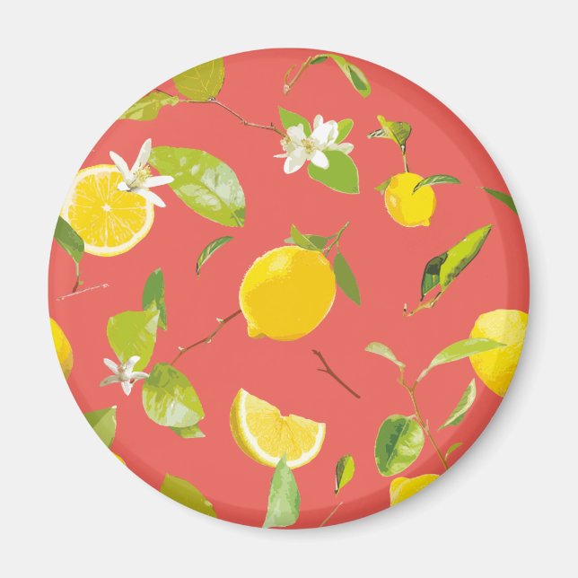Aquarellblume und Blätter 12 Magnet (Vorne)