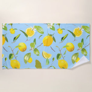 Aquarellblume und Blätter 3 Strandtuch