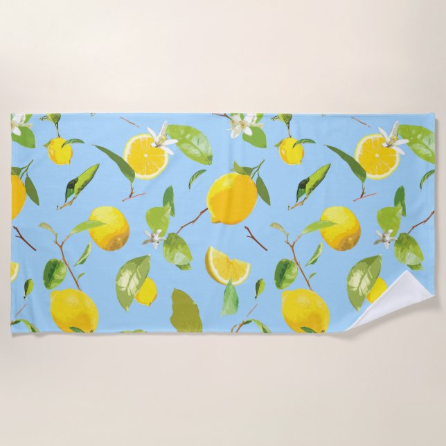 Aquarellblume und Blätter 3 Strandtuch (Vorderseite)