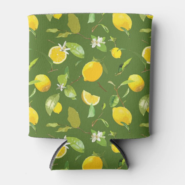 Aquarellblume und Blätter 5 Dosenkühler (Vorderseite)