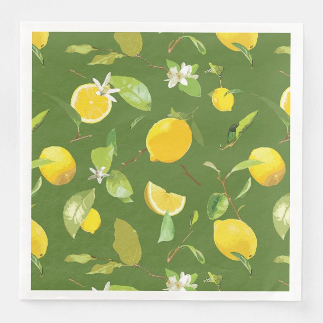 Aquarellblume und Blätter 5 Serviette (Vorderseite)