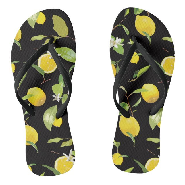 Aquarellblume und Blätter Flip Flops (Fußbett)