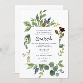 Aquarellblume und Foliage Bat Mitzvah Einladung