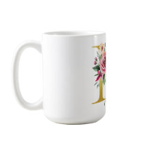 Aquarellblume und Goldbrief M, Name