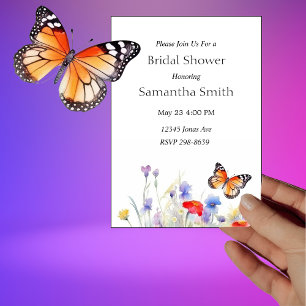Aquarellblume und Wildblumen Brautparty Einladung