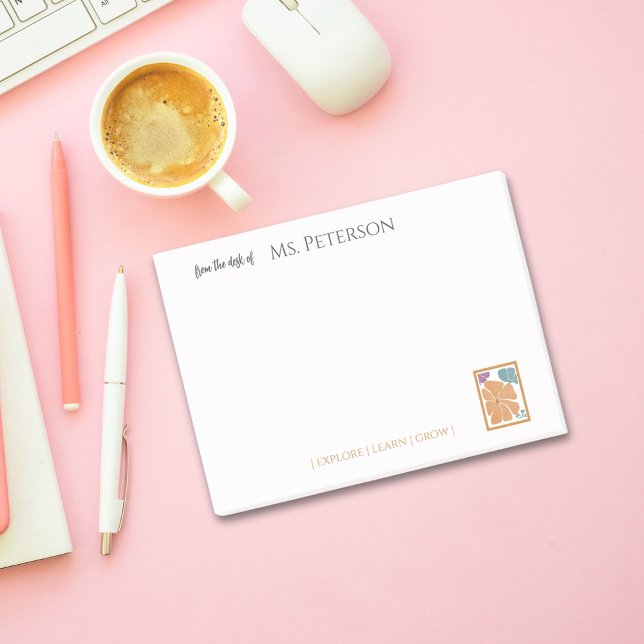 Aquarellblume vom Schreibtisch des Lehrers Post-it Klebezettel (Von Creator hochgeladen)