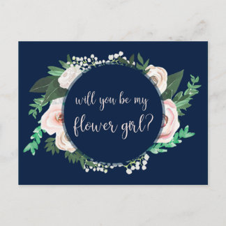 Aquarellblume wird meine BlumenGirl-Karte sein Einladungspostkarte