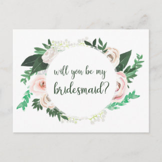 Aquarellblume wird meine Bridesmaid-Karte sein Einladungspostkarte