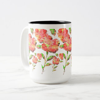 Aquarellblume Zweifarbige Tasse