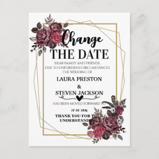 Aquarellblumen ändern das Datum Postkarte