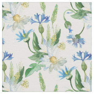 Aquarellblumen, Aquarellkamille Stoff