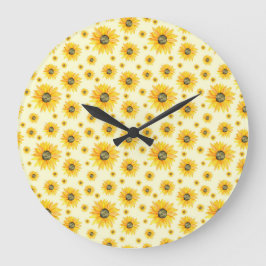 Aquarellblumen Blumenmuster Große Wanduhr