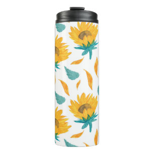 Aquarellblumen: Botanische Sommerkollektion Thermosbecher