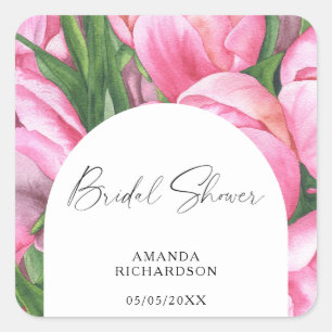 Aquarellblumen - Brautparty Quadratischer Aufkleber