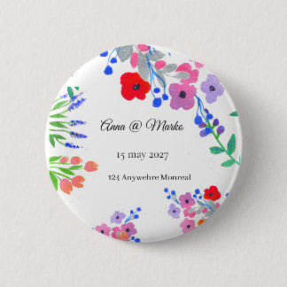 Aquarellblumen button