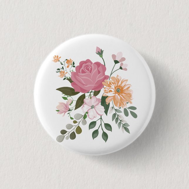 Aquarellblumen  button (Vorderseite)
