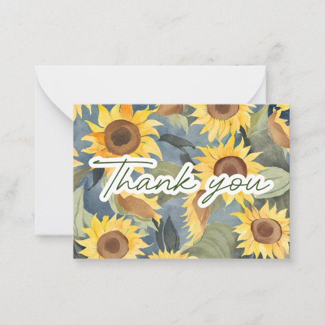 Aquarellblumen Dankbarkeit Vielen Dank Mitteilungskarte (Vorderseite)