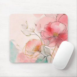 Aquarellblumen Eleganter Hintergrund Mousepad