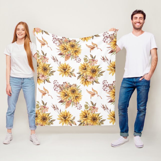 Aquarellblumen Fleecedecke (Beispiel)