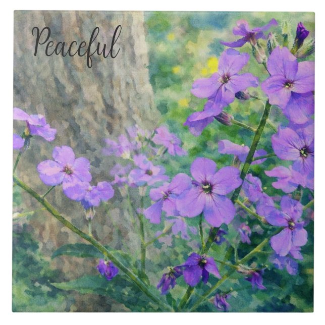 Aquarellblumen Fliese (Vorderseite)