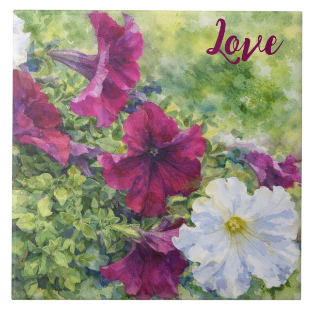 Aquarellblumen Fliese (Vorderseite)