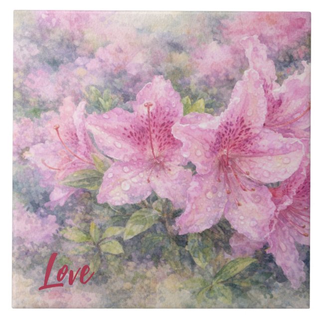 Aquarellblumen Fliese (Vorderseite)