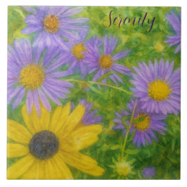 Aquarellblumen Fliese