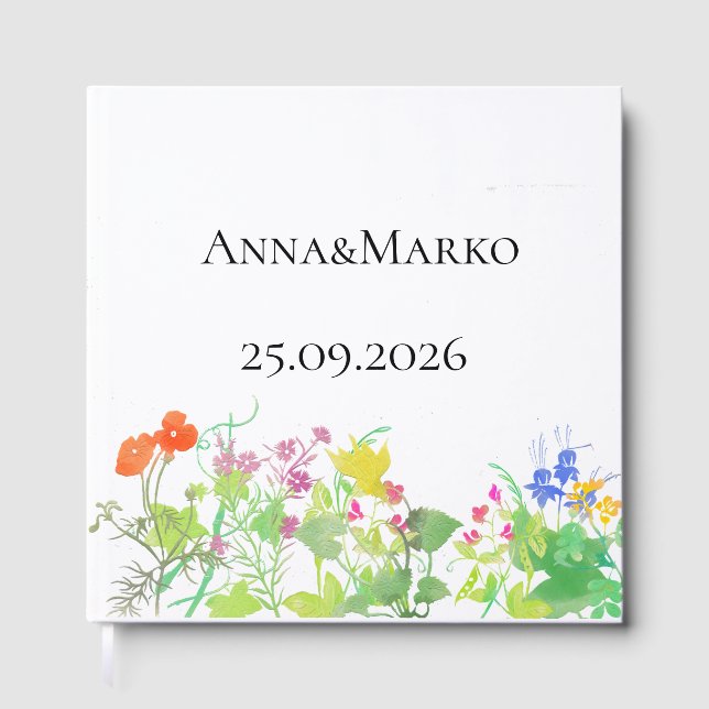 Aquarellblumen  gästebuch (Vorderseite)